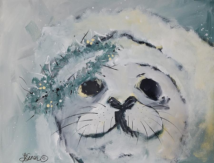 White Seal Painting by Terri Einer