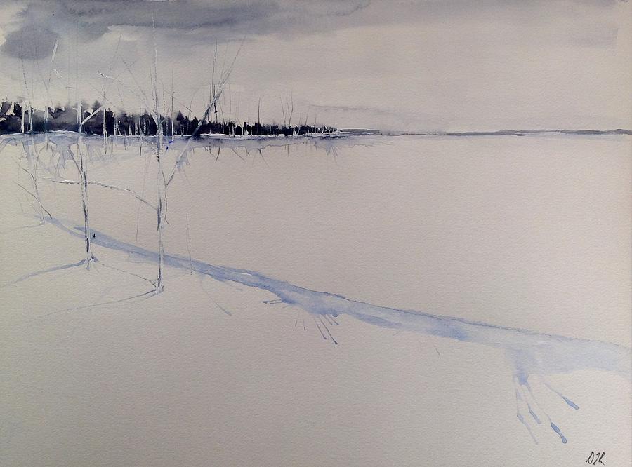 White Shell Lake Winter Painting by Desmond Raymond