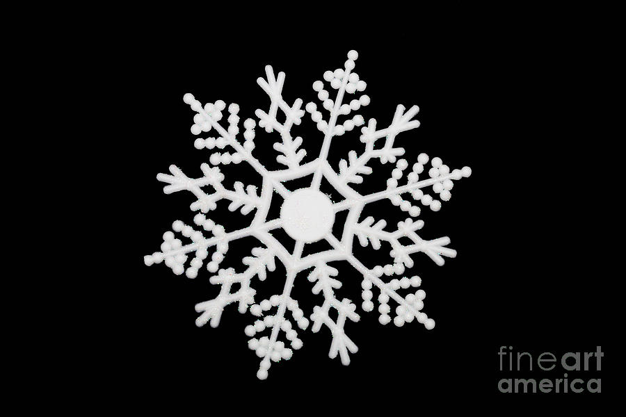 White Snowflake Ornament Photograph by Diane Macdonald