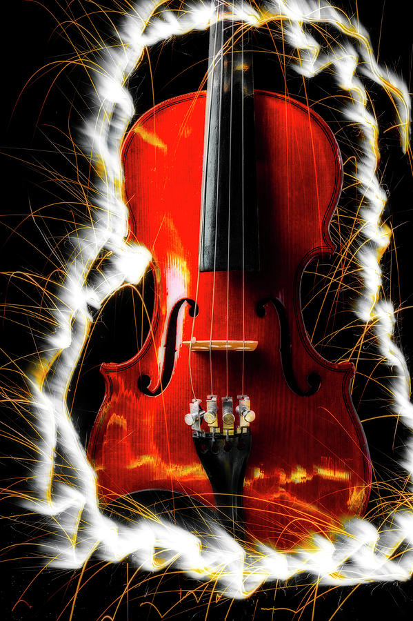 White Sparks And Violin Photograph by Garry Gay