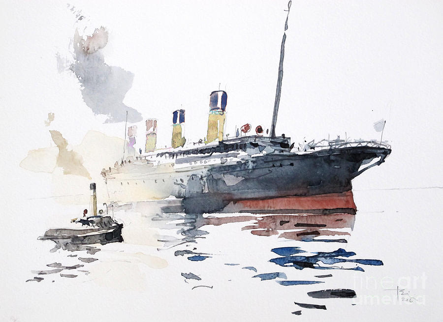 White Star Line Painting by Tony Belobrajdic