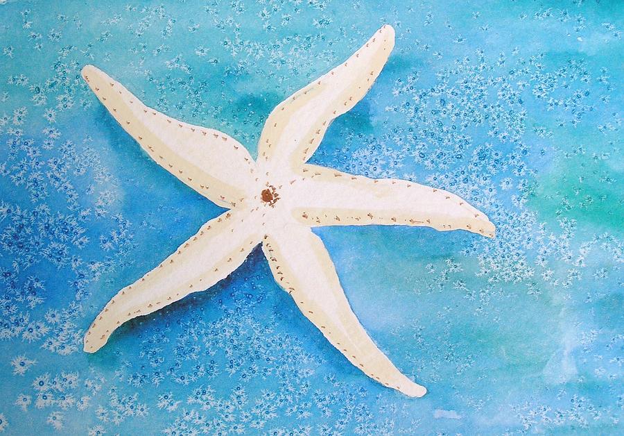 White starfish Painting by Patricia Piffath