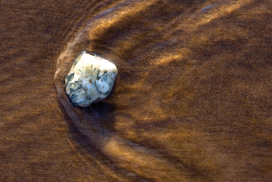 White Stone in Sand Photograph by Steve Somerville