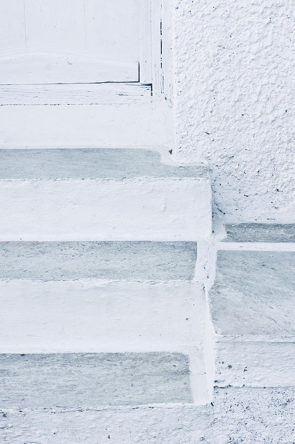 Abstract Photograph - White stone steps by Tom Gowanlock