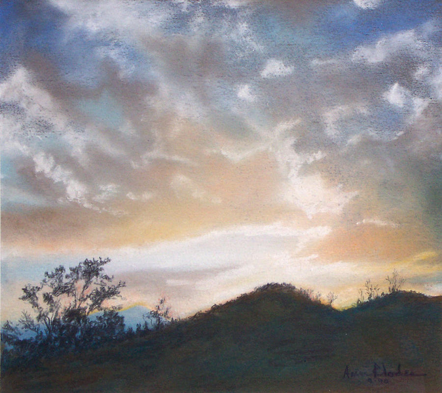 White Sunset Painting by Anne Rhodes - Fine Art America