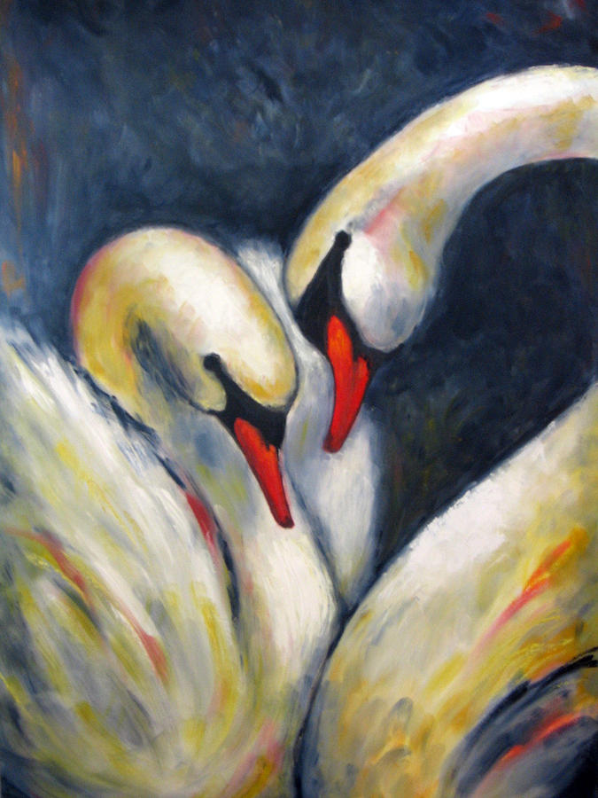 White Swans Painting by Regina Slavin - Fine Art America