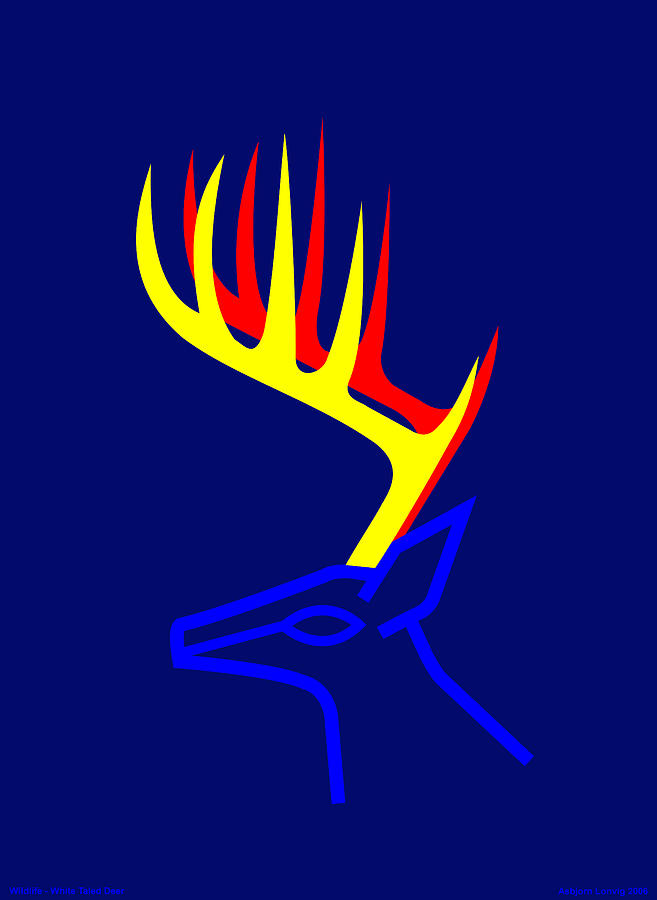 White Taled Deer Digital Art by Asbjorn Lonvig White Taled Deer Digital Art by Asbjorn Lonvig