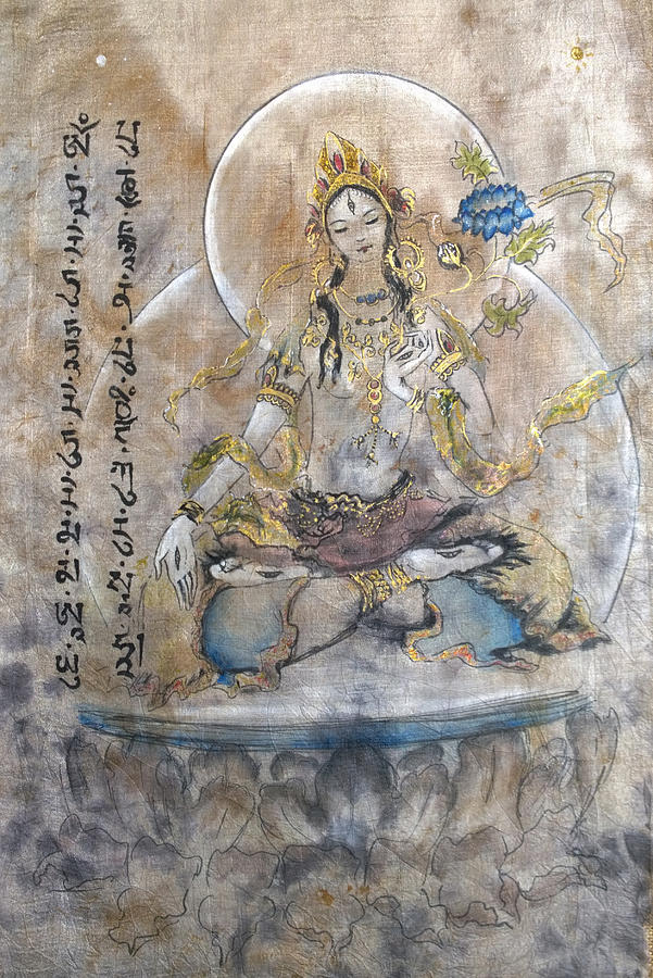 White Tara Painting - White Tara  by Silk Alchemy