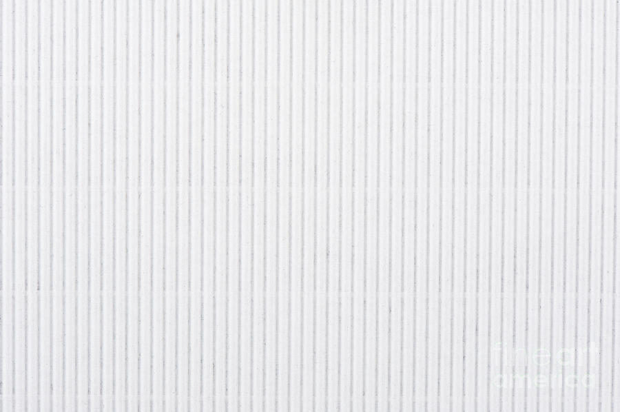 Abstract Photograph - White texture striped carton abstract by Arletta Cwalina