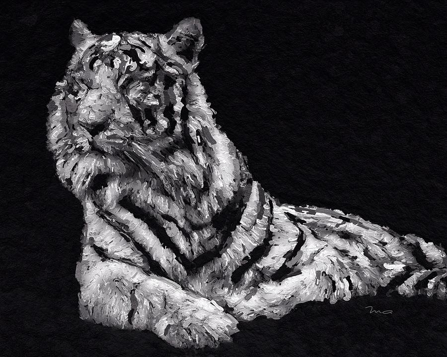 White Tiger Painting by Mark Taylor