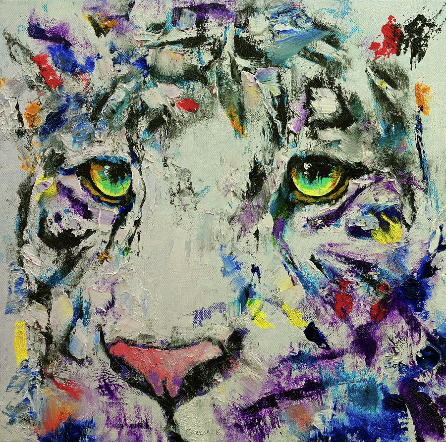 Abstract Painting - White Tiger by Michael Creese