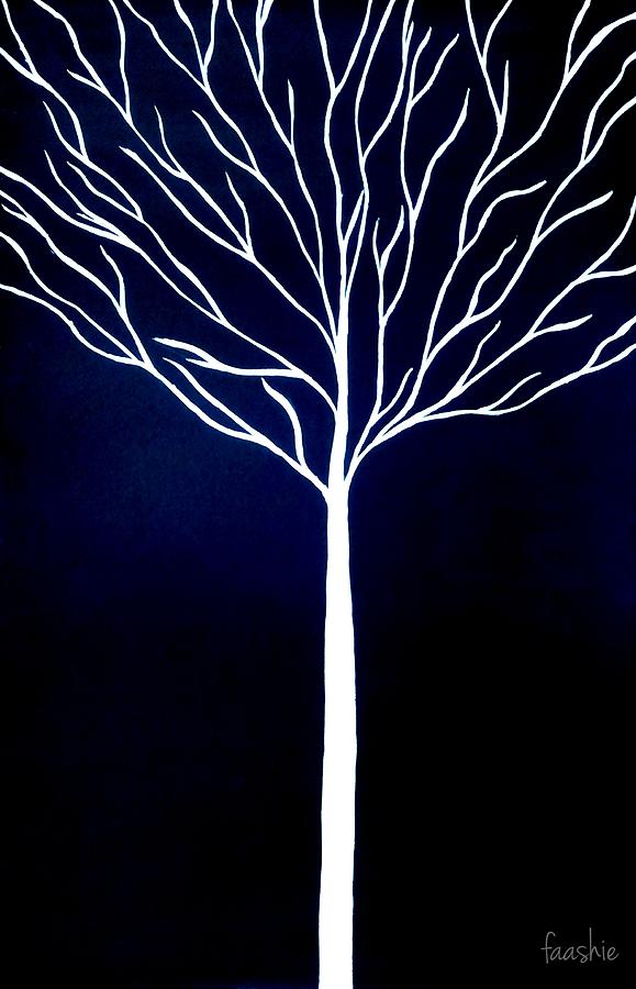 White tree Painting by Faashie Sha