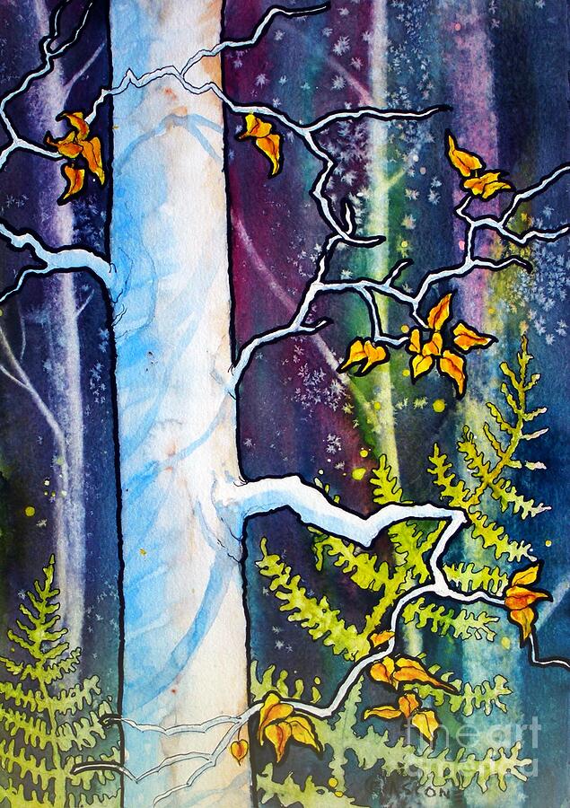 White Tree Painting by Teresa Ascone