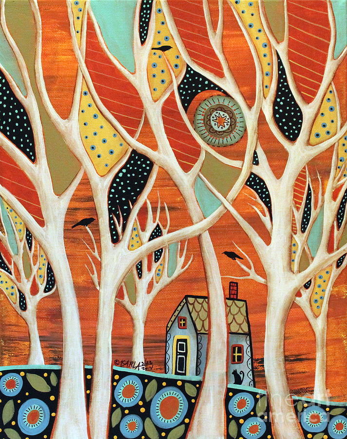 White Trees Painting by Karla Gerard