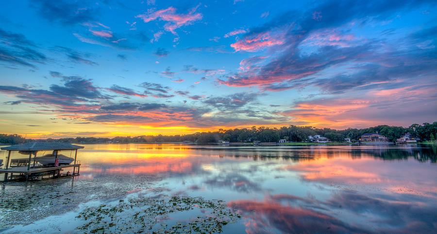 Tampa Photograph - White Trout Lake Sunset - Tampa, Florida  by Lance Raab Photography