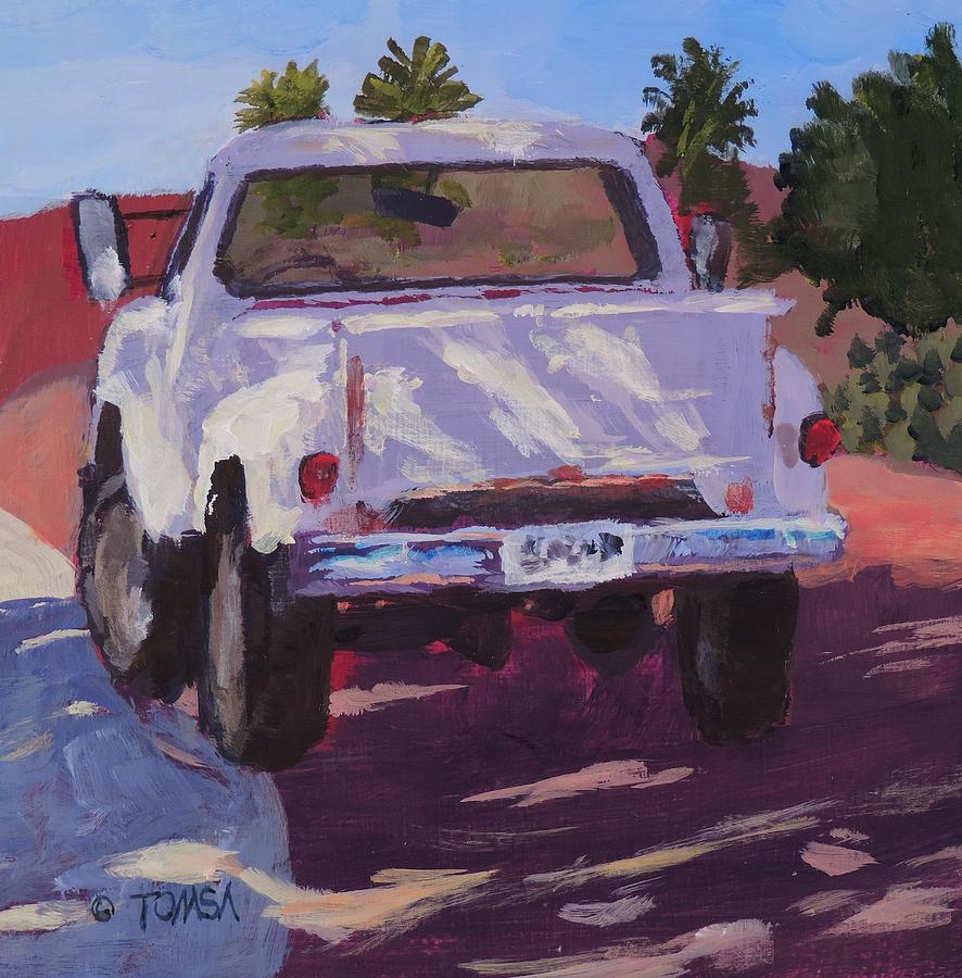 Truck Painting - White Truck Shadows - Art by Bill Tomsa by Bill Tomsa