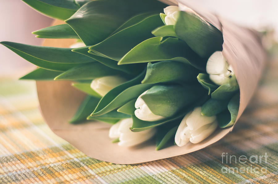 White Tulips Bouquet Photograph by Cheryl Baxter