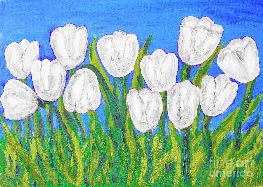 White tulips Painting by Irina Afonskaya