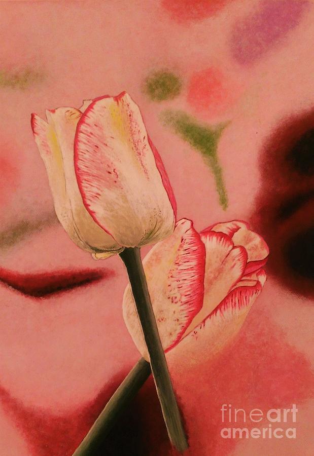 White Tulips With Mauve Stripes by Olga Zavgorodnya White Tulips With Mauve Stripes by Olga Zavgorodnya