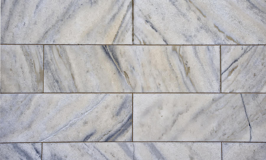 White variegated marble wall Photograph by Gary Warnimont