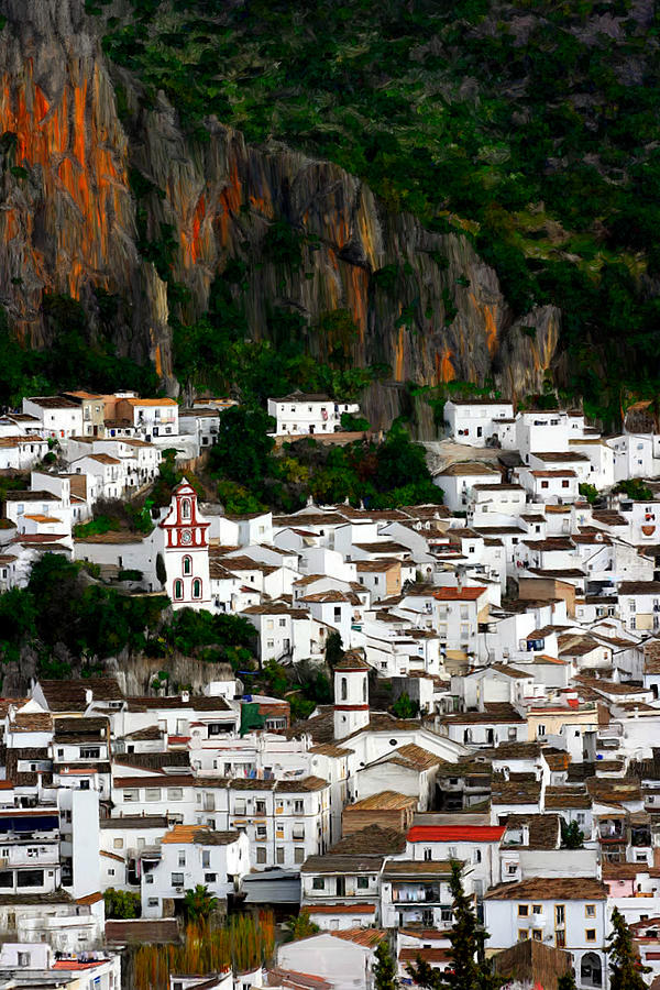 White Village of Ubrique Spain Painting by Bruce Nutting