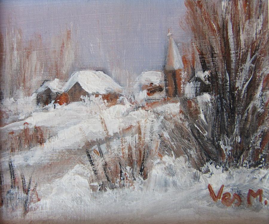  White Village Painting by Vesna Martinjak