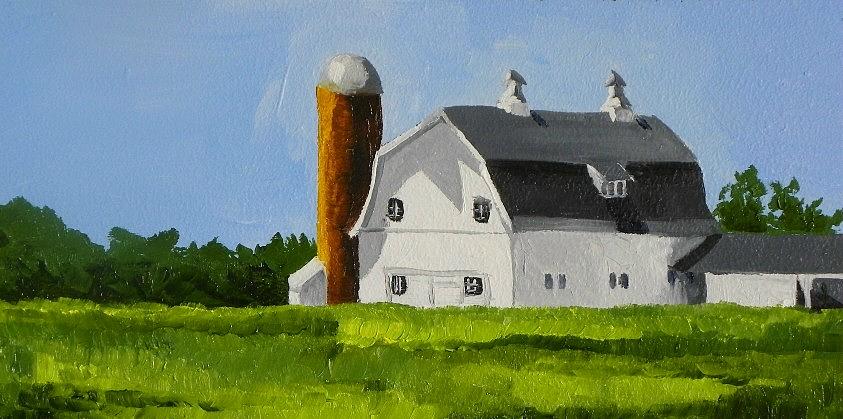 White Washed Barn Painting By Rhondda Saunders