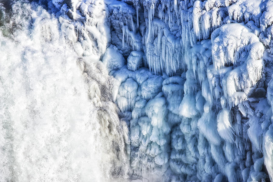 White water and blue ice Gullfoss waterfall Iceland Photograph by Matthias Hauser