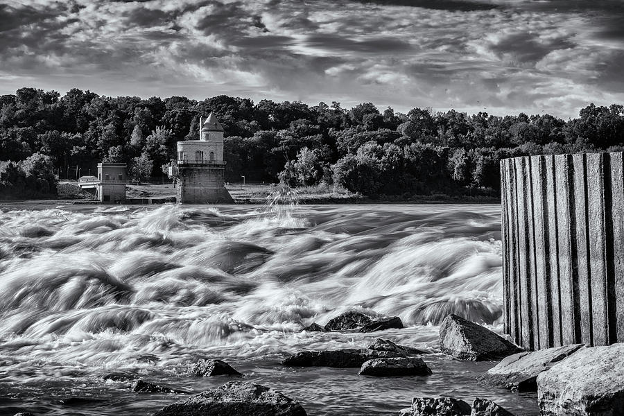 White Water at the Chain of Rocks St Louis BnW 7R2_DSC2256_10012017 Photograph by Greg Kluempers