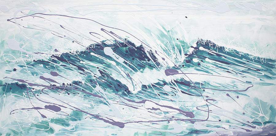 White Wave Abstract Painting by William Love