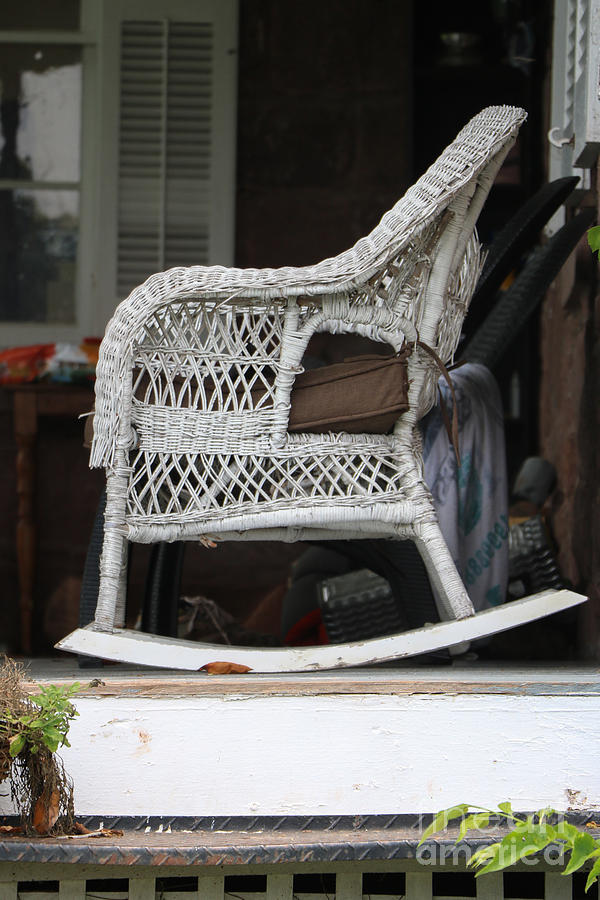 White Wicker Rocker Photograph by Thomas Marchessault