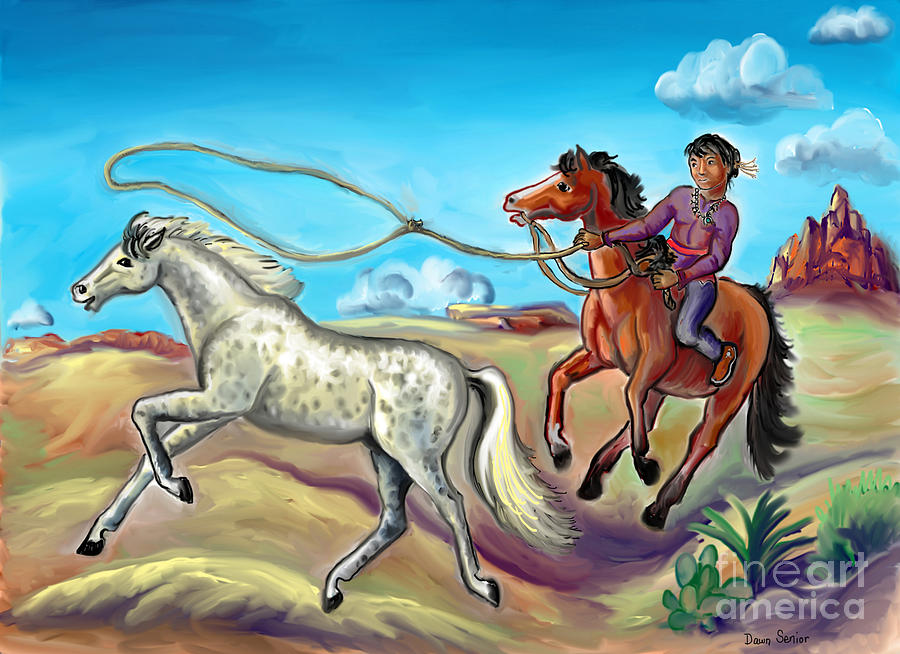 White Wind and Knotty Whiskers - story illustration - age 12 by Dawn Senior-Trask White Wind and Knotty Whiskers - story illustration - age 12 by Dawn Senior-Trask