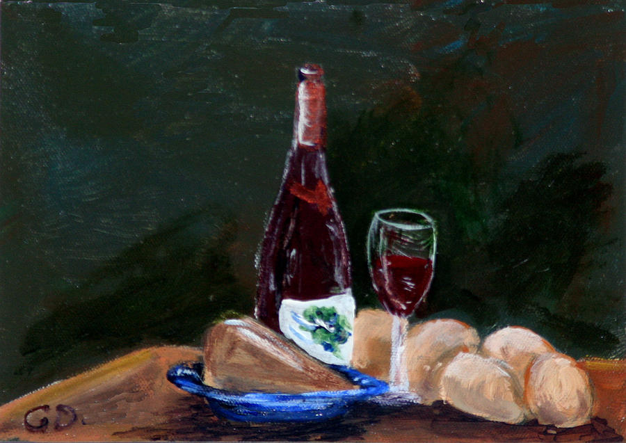 White Wine Painting by Gail Daley