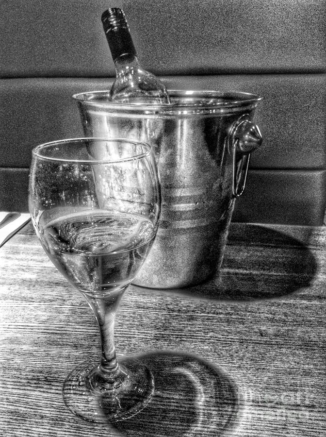 White Wine on Ice in Greyscale Photograph by Joan-Violet Stretch