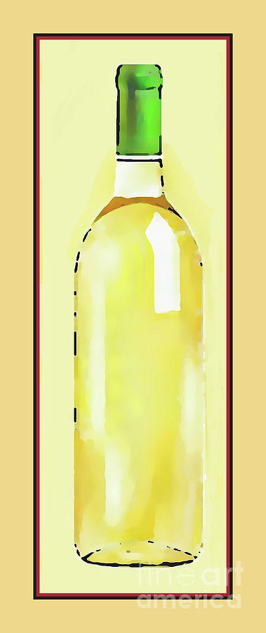 Bottle of White Digital Art by Susan Lafleur