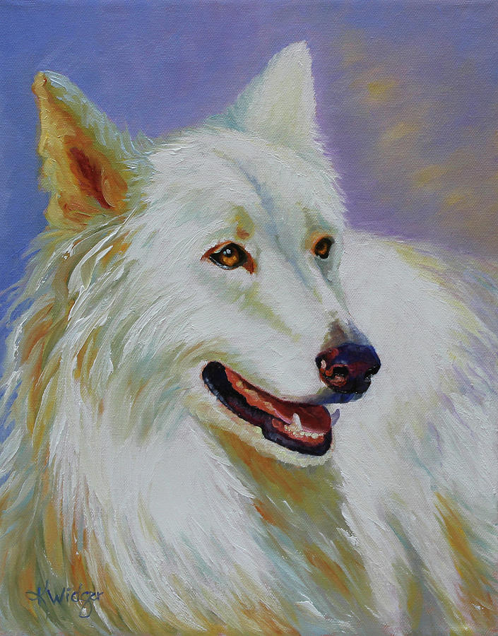 Wolves Painting - White Wolf by Katy Widger