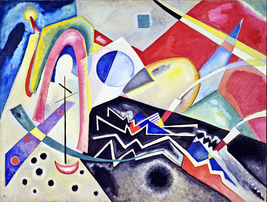 Wassily Kandinsky Painting - White Zig Zags by Wassily Kandinsky