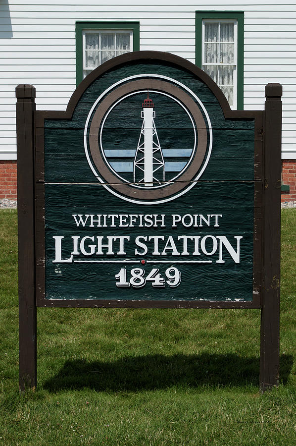 Whitefish Point Light Station UP Michigan Signage 1849 Vertical Photograph by Thomas Woolworth