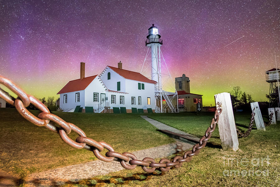 Whitefish Point Lighthouse   Northern Lights -0524 Photograph by Norris Seward
