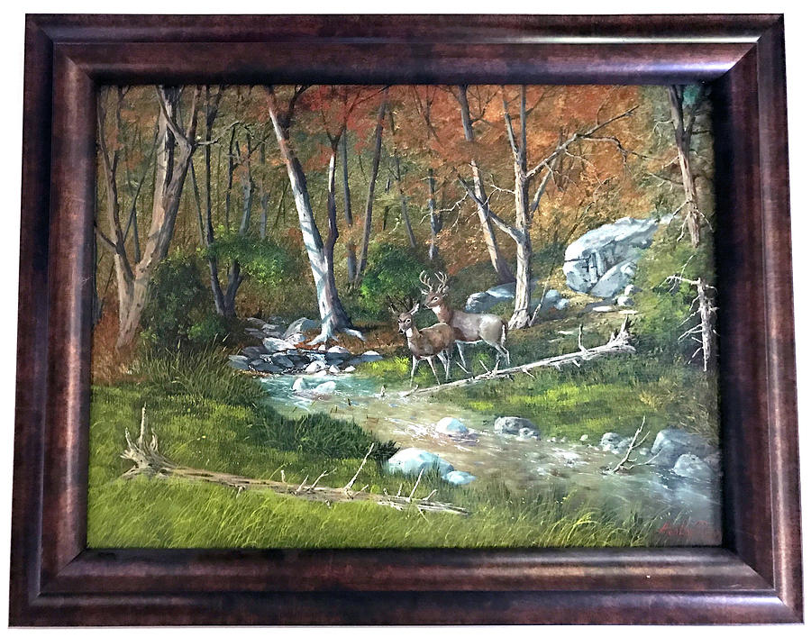 Whitetail Deer Painting by Harlan Ream