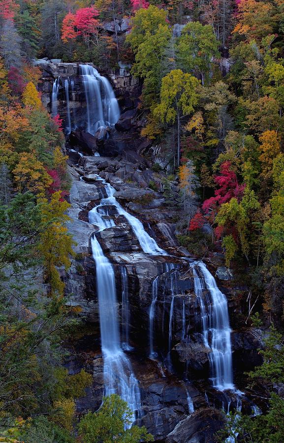 Fall Photograph - Whitewater falls in autumn by Jetson Nguyen