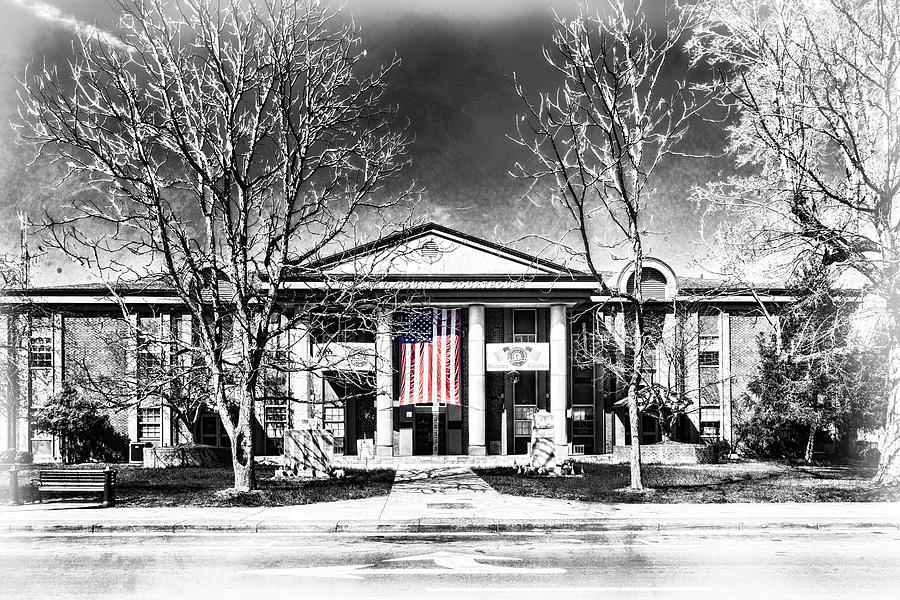 Whitley County Courthouse Flag Photograph by Sharon Popek