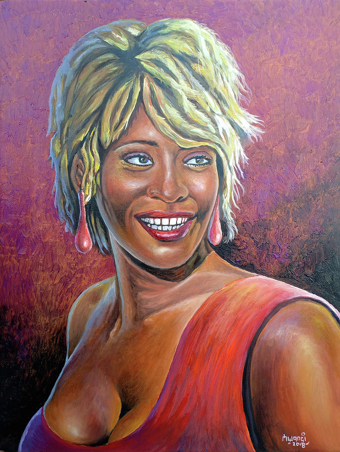Whitney Houston Painting by Anthony Mwangi