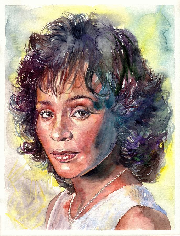 Houston Painting - Whitney Houston portrait by Suzann Sines