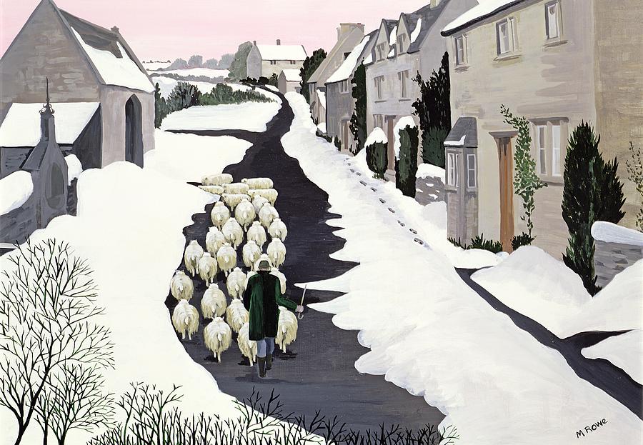 Whittington in winter Painting by Maggie Rowe