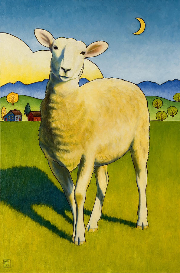 Sheep Painting - Who Are Ewe by Stacey Neumiller