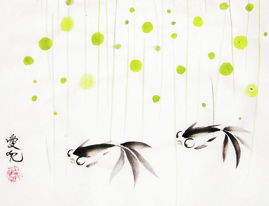 Fish Painting - Who Cares About The Storm Above by Oiyee At Oystudio