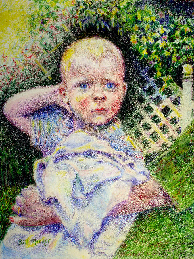 Child Portrait Painting - Who Dat Gammie by Bill Meeker
