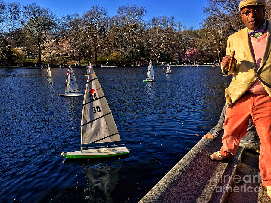 Who Doesnt Love a Boat? - Central Park in Spring Photograph by Miriam Danar