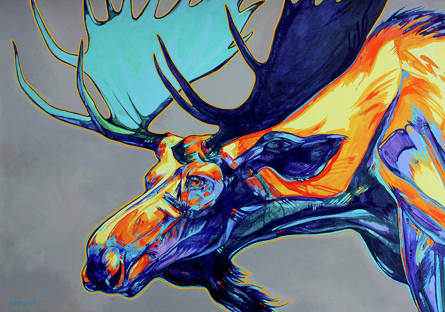 Moose Painting - Who has seen the wind by Derrick Higgins
